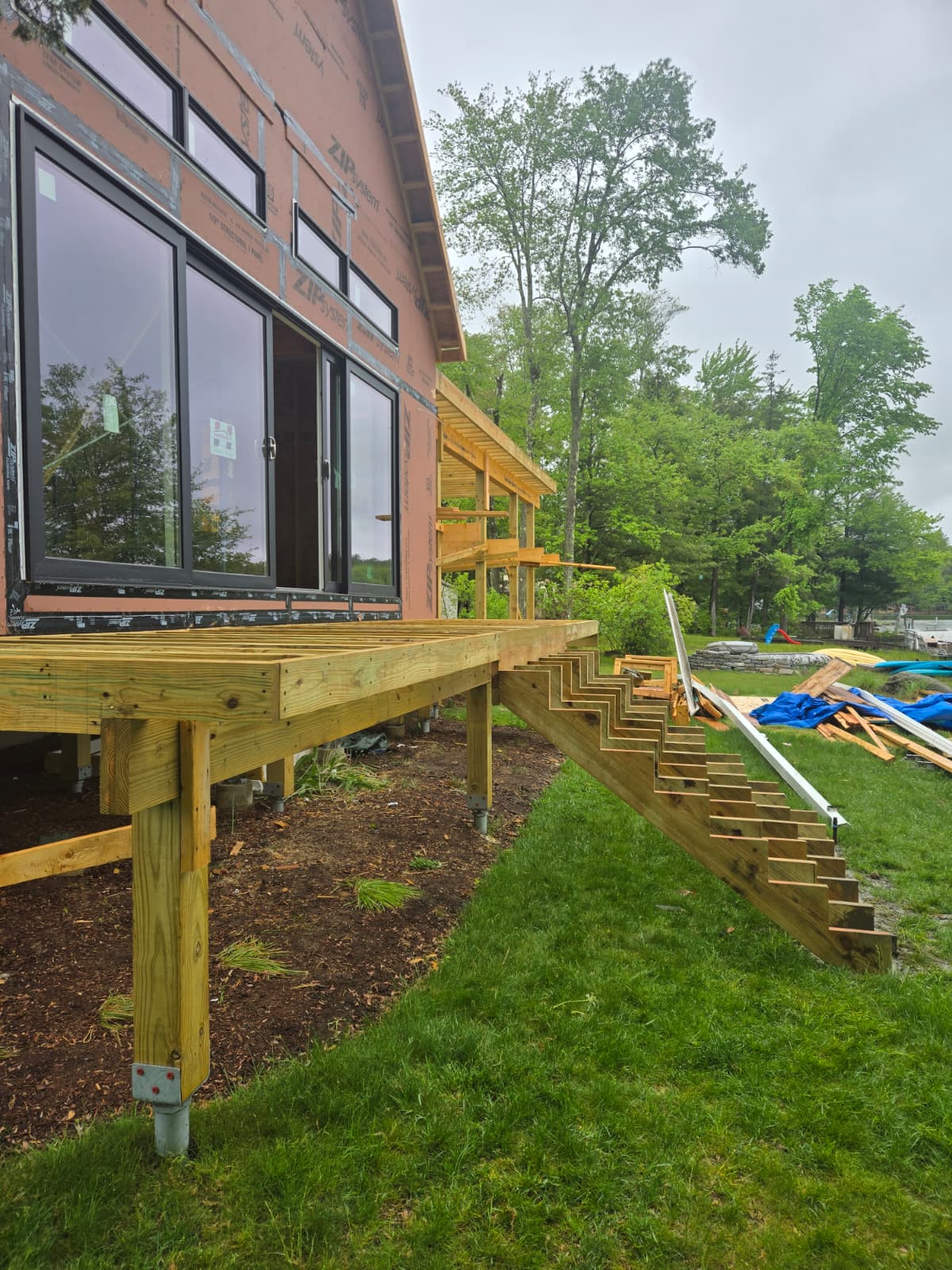 Elevated Backyard Lake Deck